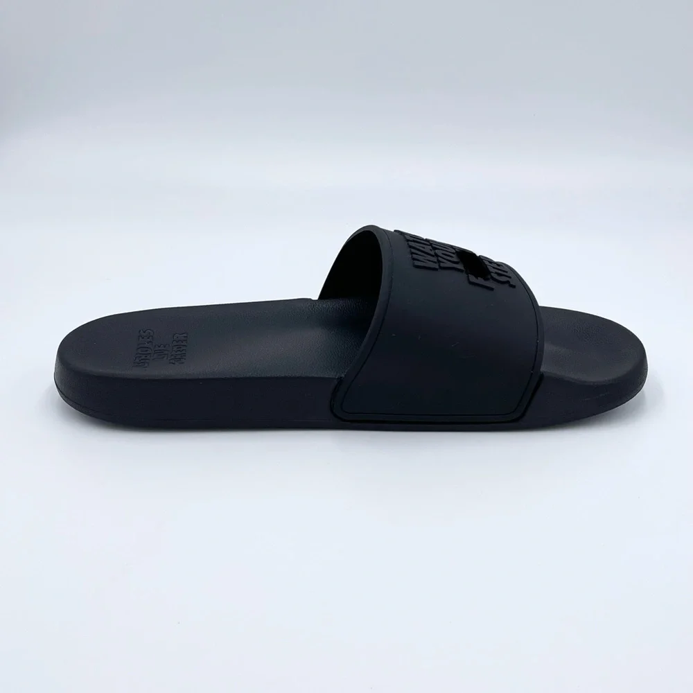 Linda Finegold Alf - Watch Your F’n Step Mens Black Slip On Slides Sandal Sz 8 - Picture 6 of 11